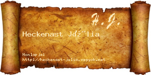 Heckenast Júlia névjegykártya